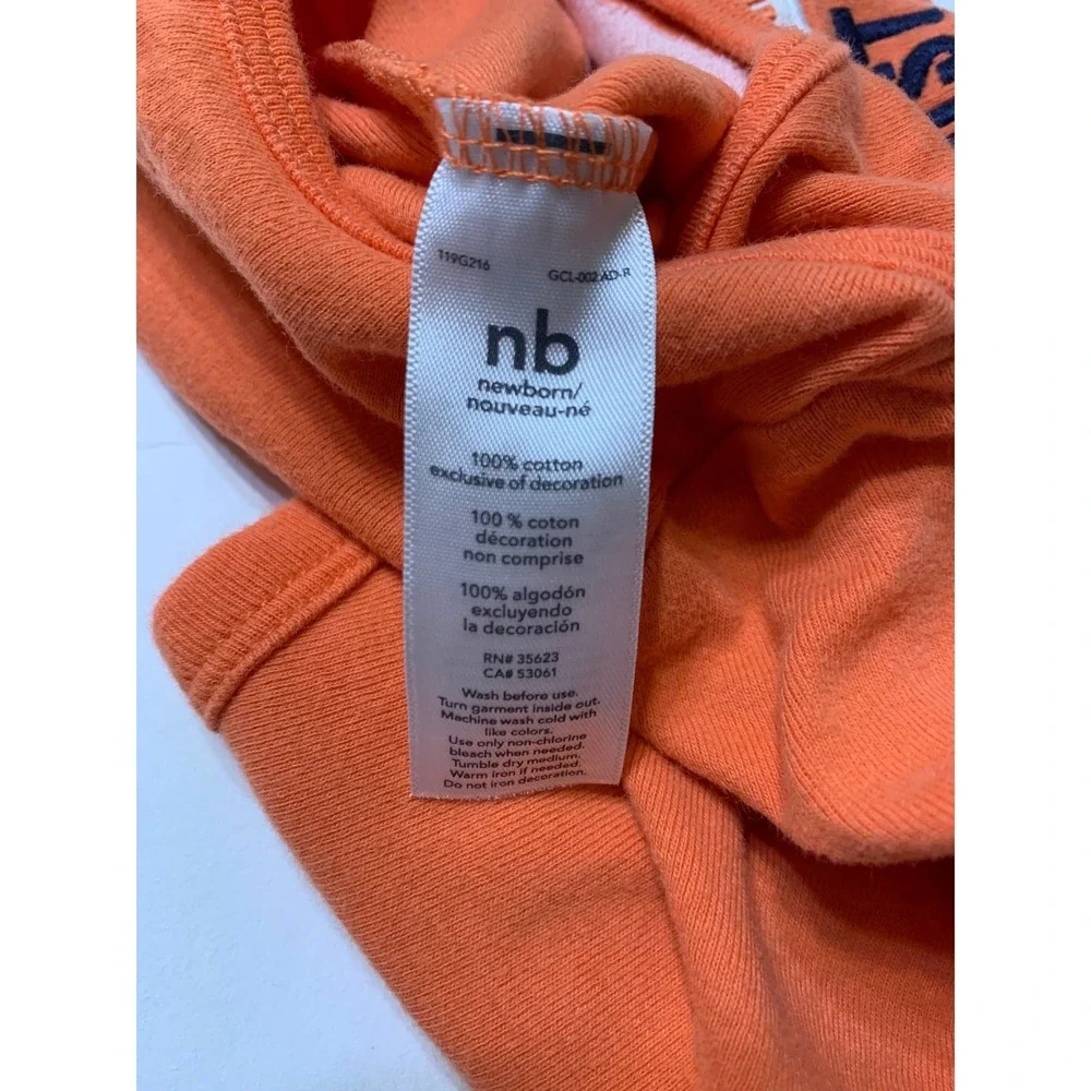 Carters Newborn Orange Thanksgiving Bodysuit Just Here For The Pie Long Sleeve